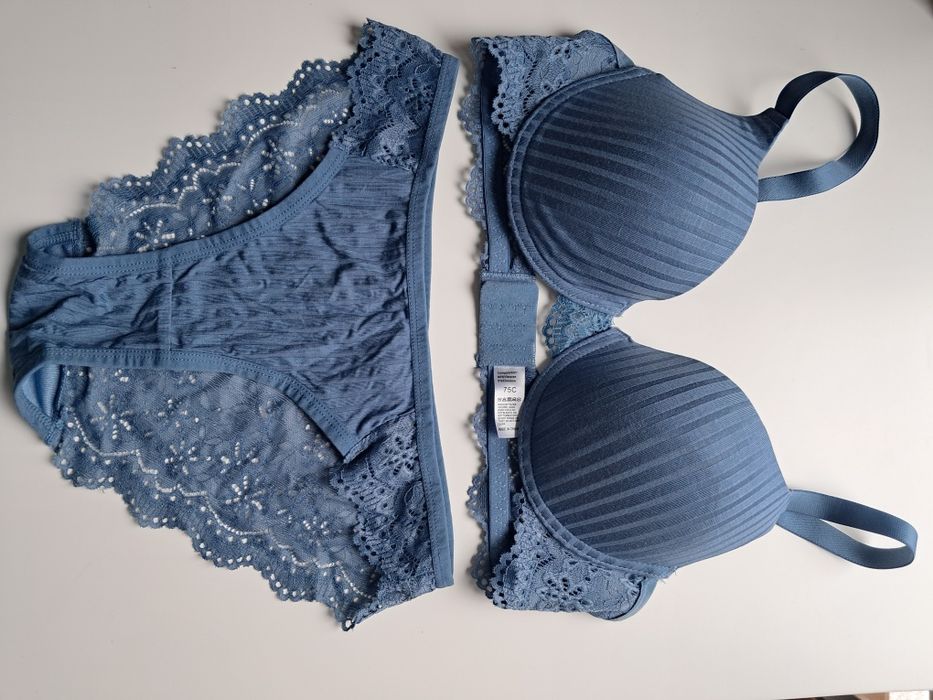 Bielizna damska komplet 75C biustonosz majtki  NOWY