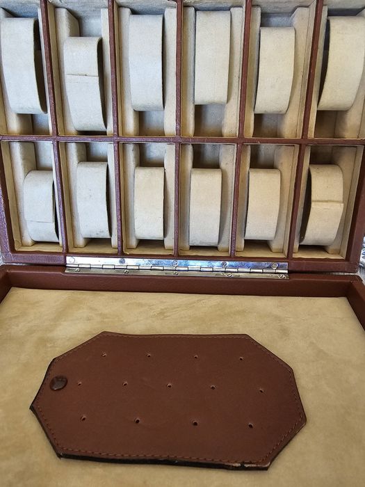 Caixa relogios pele genuína