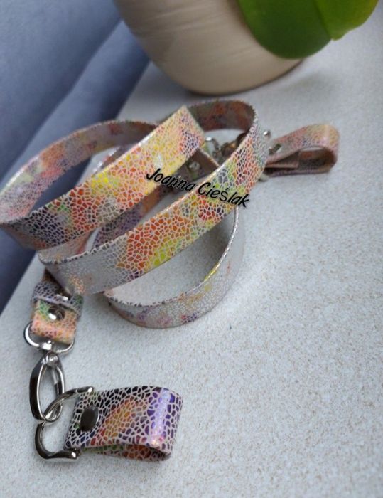 JASNA MOZAIKA HOLO Nowy eco pasek +zaczepy do obag moon light glam