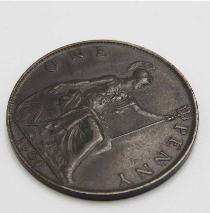 Moeda de 1 centavo da Grã-Bretanha de 1900