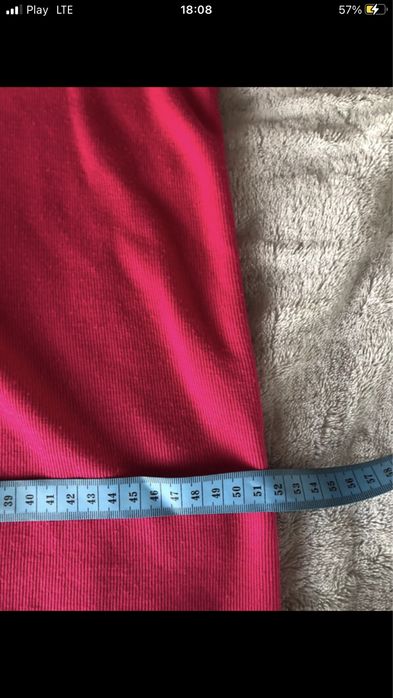 Fuksja Bluzka bonmarché – Rozmiar S – Prążkowana, Detal przy Dekolcie