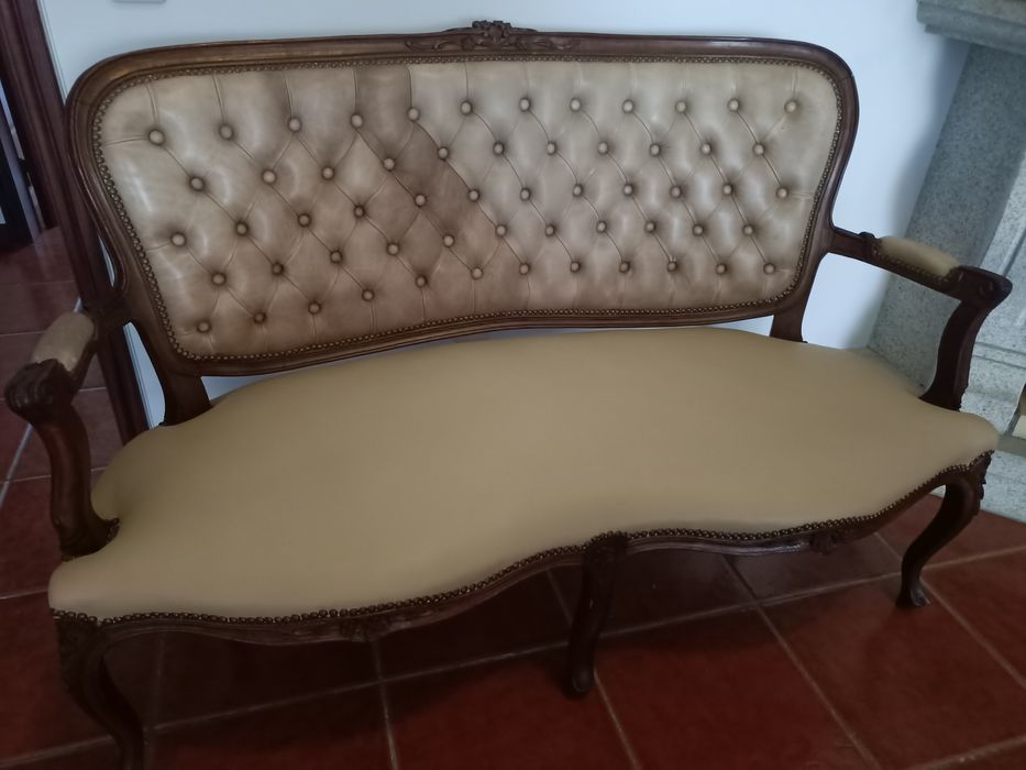 Cadeirão duplo em Pele Vintage