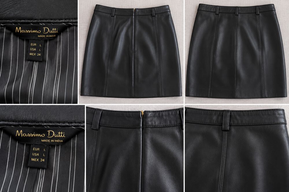 Кожана юбка Massimo Dutti