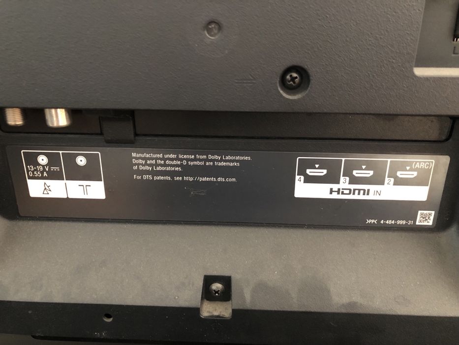 Telewizor Sony 55 cali, uszkodzona matryca, sprawny zasilacz i pilot.