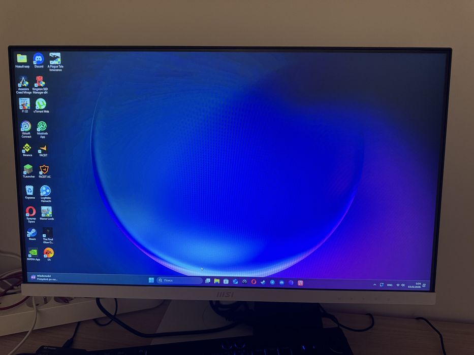 PC Intel i5-12400f + RTX4060 + SSD Kingston Fury 1 TB+ monitor MSI