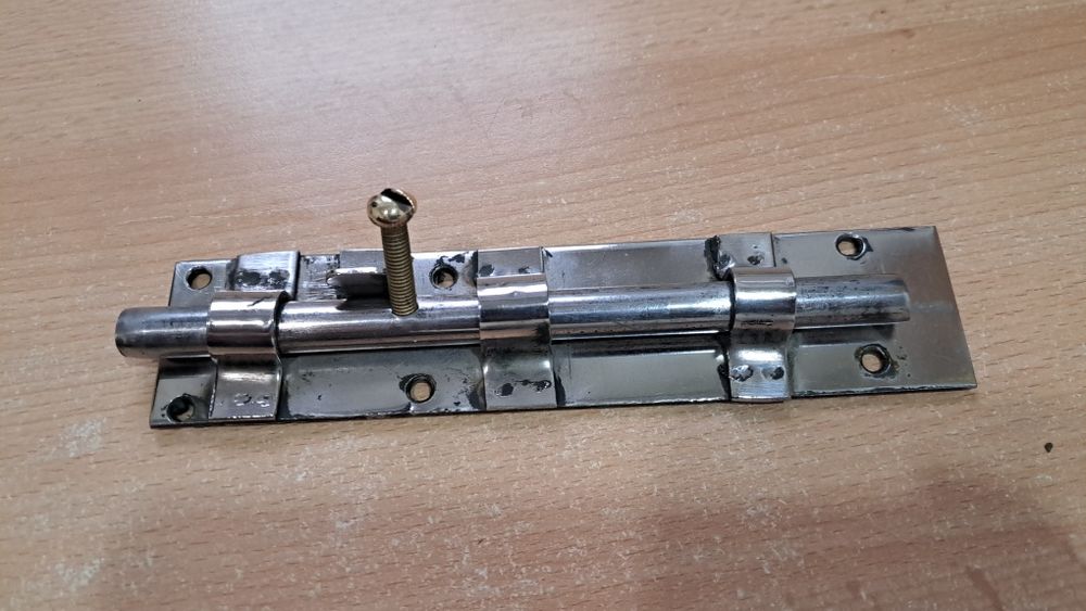 Засов, замок накладной.  Нержавейка толщина металла 3-4мм.