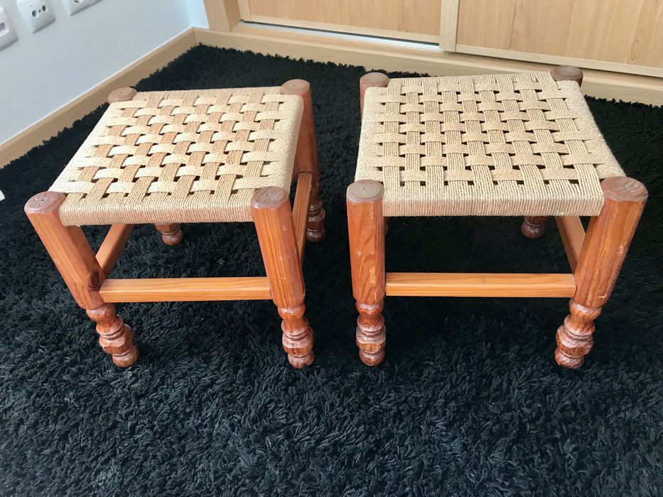 banco de madeira e corda