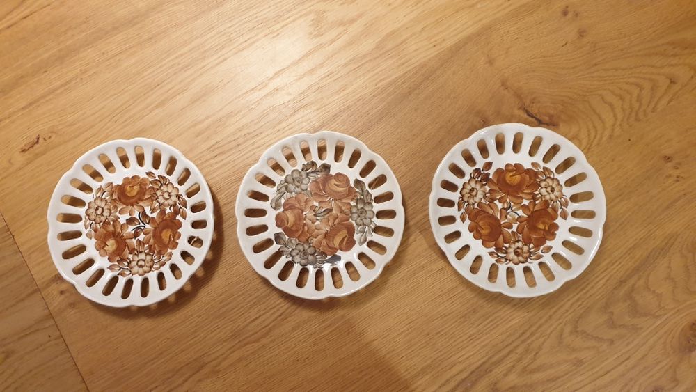 Zestaw (3 szt.) ręcznie malowanych talerzyków ZF Koło