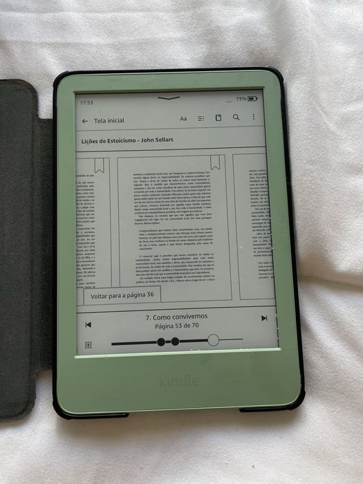 Kindle verde) + capa + caixa –