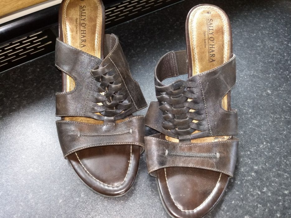 Klapki damskie skóra roz 40