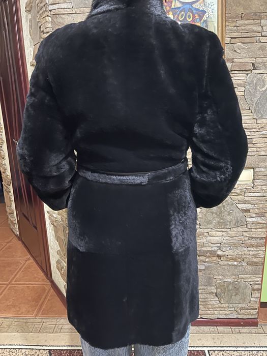 Шуба мутон с норкой