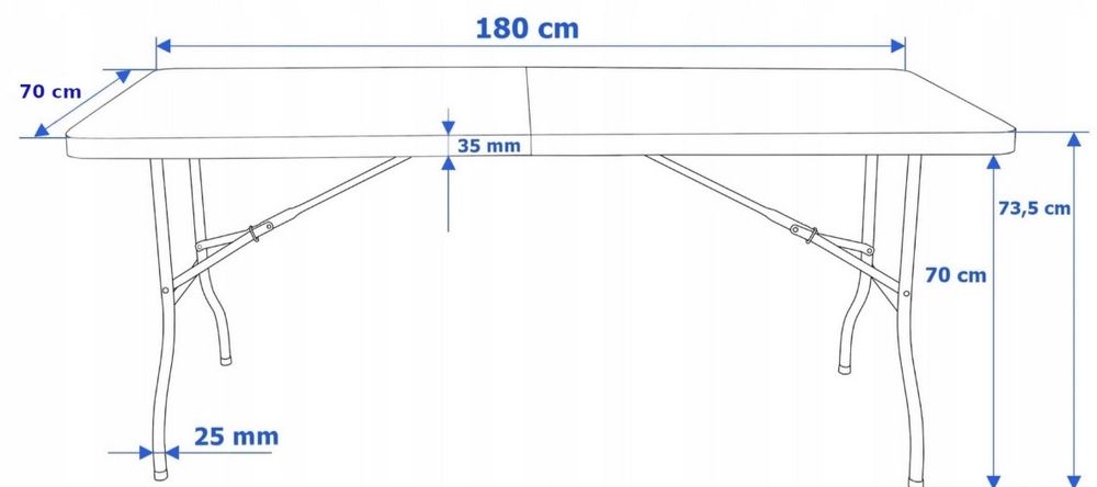Stół Bankietowy Cateringowy Rozkładany Stół na Impreze  180 cm