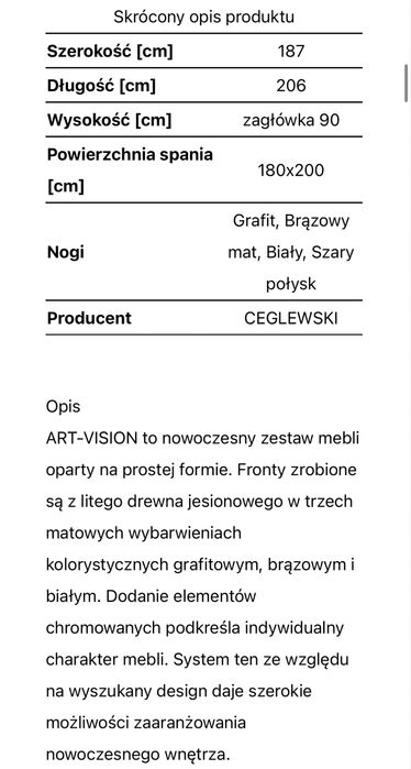 Komoda i lóżko Art vision