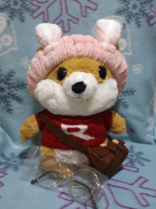 Іграшка м'яка Собачка лалафанфан LALAFANFAN NEW зі скляними окулярами