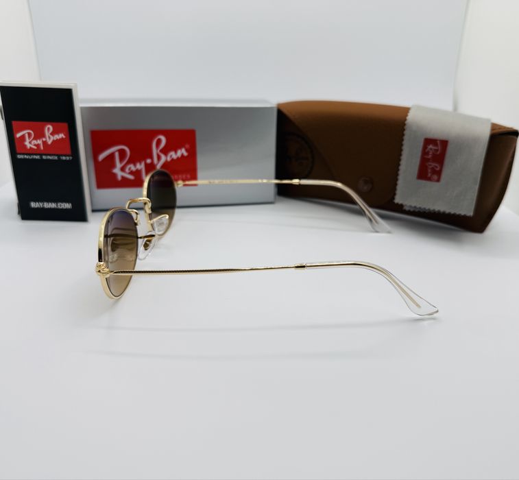 Солнцезащитные очки Ray Ban Oval 3547 Gold-Brown Gradient 51мм стекло