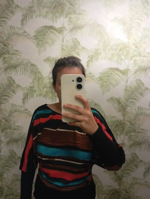 Blusa com riscas coloridas