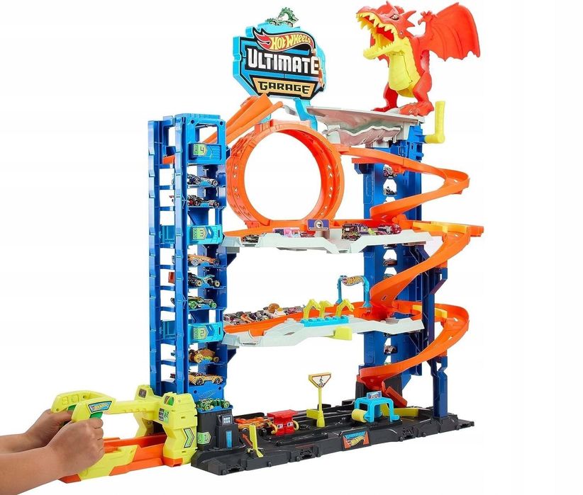 AUTKA Hot Wheels Ultimate garaż 4 piętra ze smokiem