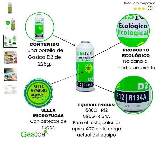 Gás orgânico D2 substituto R12, R134A