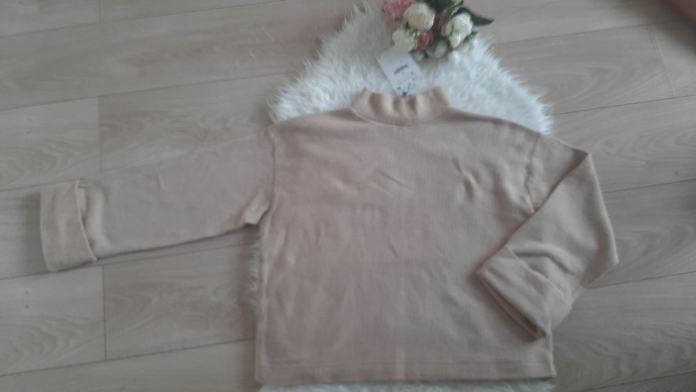Sweter Zara bezowy carmel polgolf oversize M 38