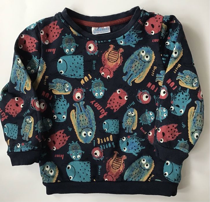 Zestaw Bluza i spodnie Monter + szaliczek + czapka rozm. 92 cm