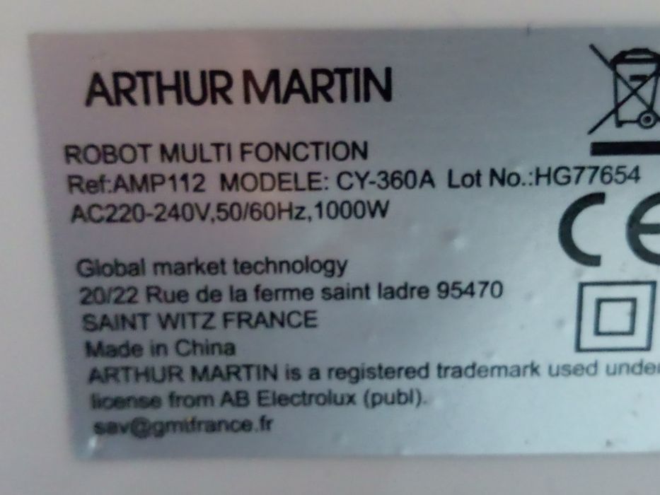 Robot kuchenny Arthur Martin Rape & Mix – pełny zestaw


---

Op