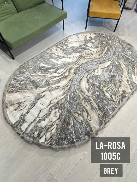 Турецька Килимова Доріжка La-Rosa Grey, Beige з бавовняною основою!