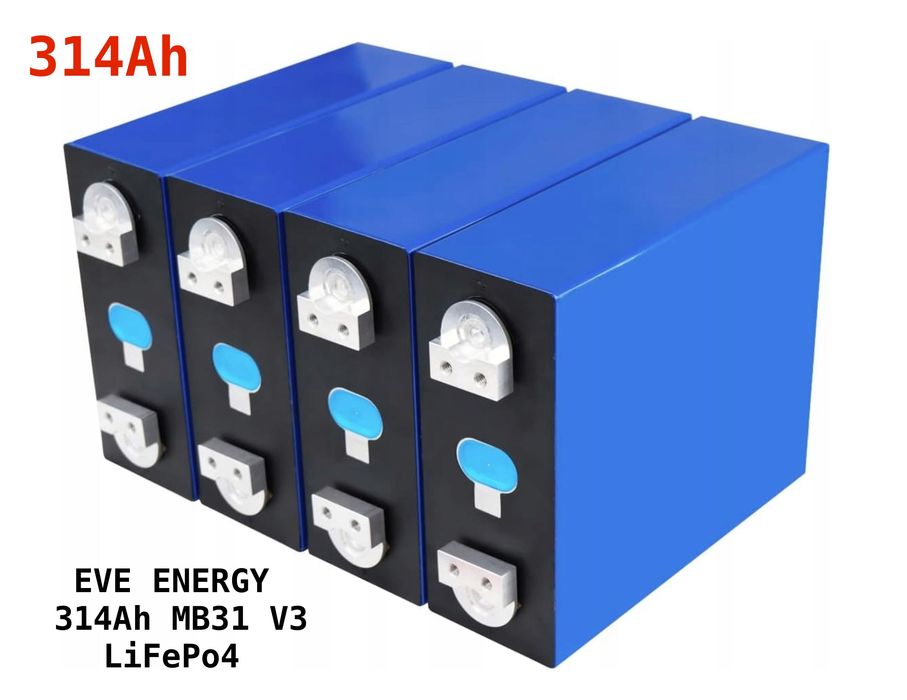 16 szt FV23% baterii Lifepo4 EVE 314Ah MB31 V3 8000 cykli LIFEPO4 2025
