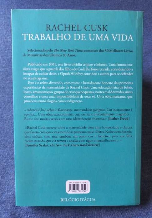 Trabalho de uma Vida; Como nos Tornamos Mães - Rachel Cusk