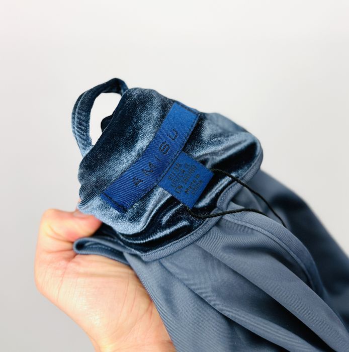 Niebieski welurowy żakiet XS 34