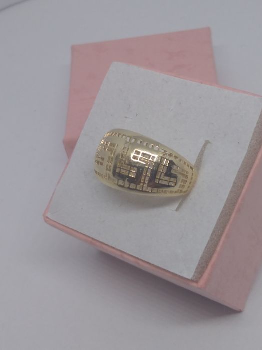 Złoty pierścionek grecki motyw złoto 585 rozmiar 16