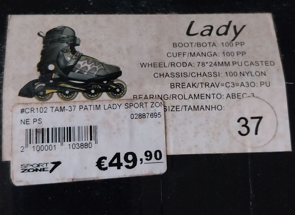 Patins em linha sport zone