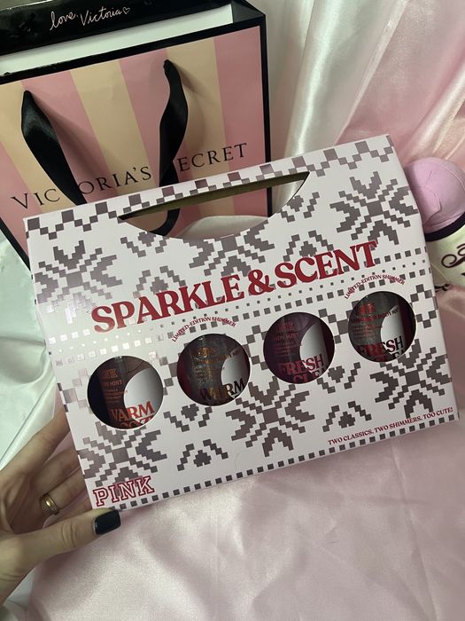 Подарунковий набір victoria’s secret pink  sparkle & scent sugar,baby
