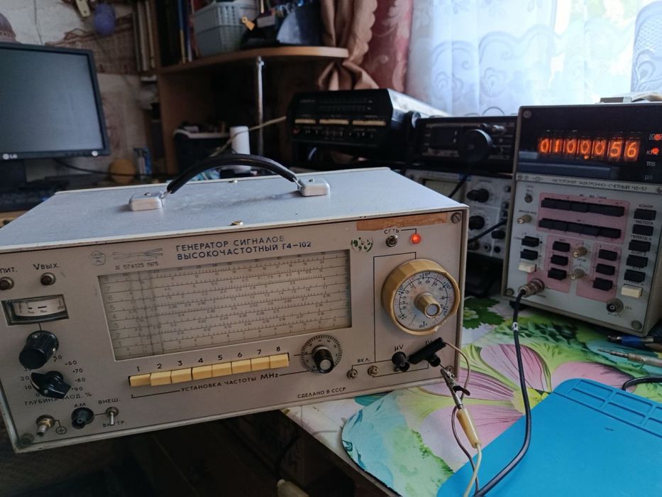 Частотомер электронно-счетный Ч3-57. Рабочий,провен + кабель.СССР 1983