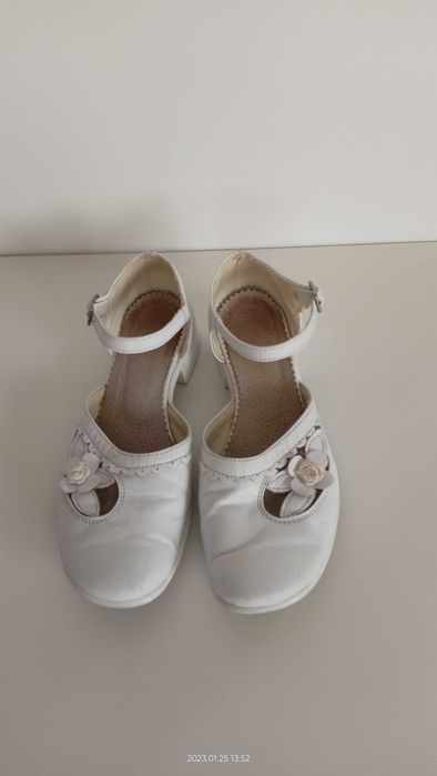 Buty balerinki białe do poczatek roku szkoła komunia 36 gratis 1złwys