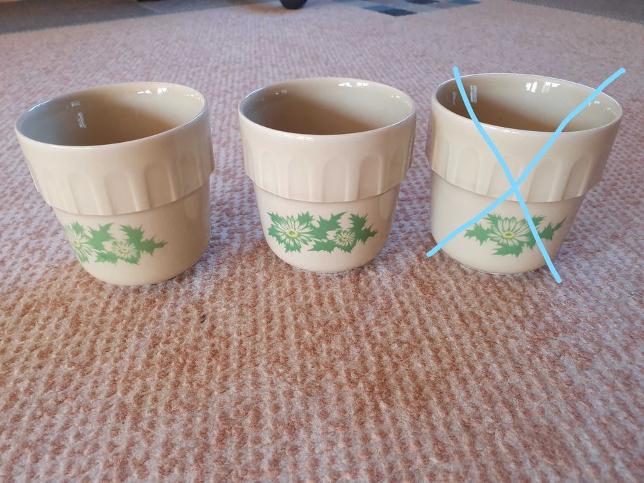 Stary kubek stołówkowy Tułowice PRL Stan idealny jak nowy 2 sztuki