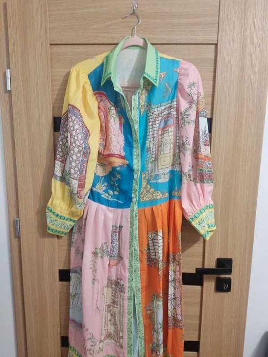 sukienka koszulowa luksusowa, lniana