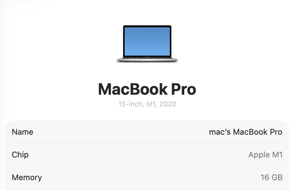 MacBook Pro 13 2020 M1 16Gb RAM 512Gb SSD Silver