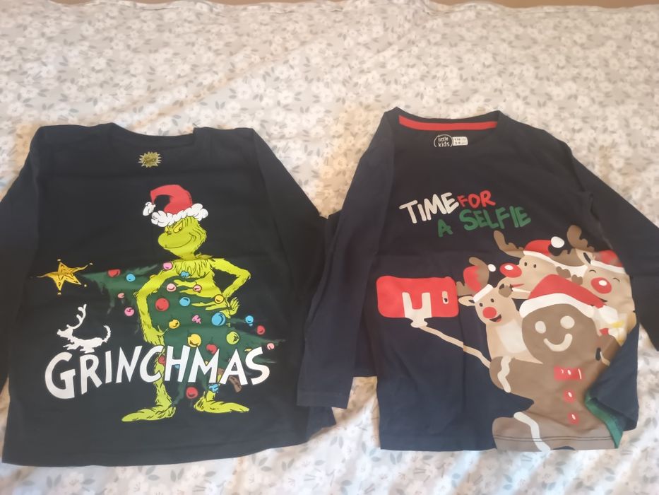 Świąteczne koszulki z długim rękawem 116