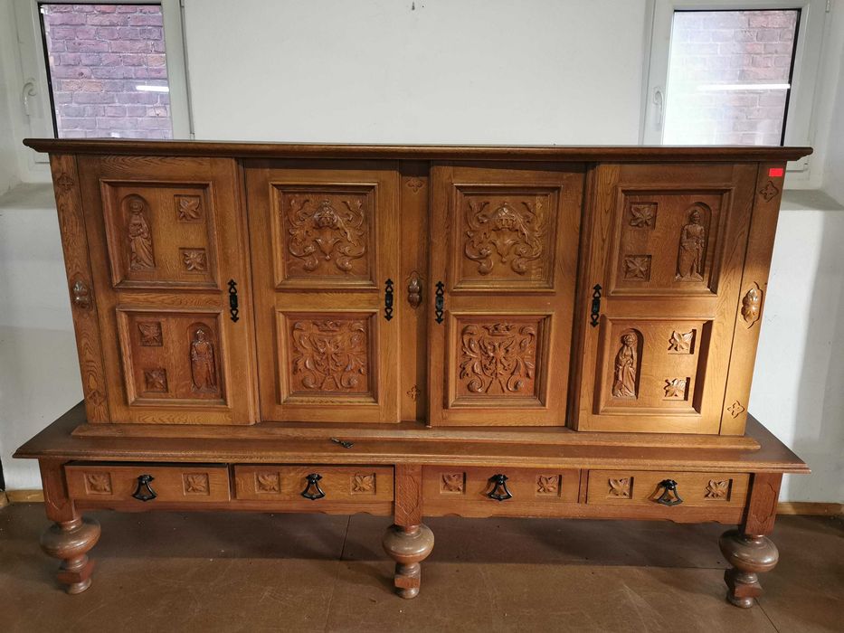 Komoda Witryna Dąb rustykalny masywny wyprzedaż