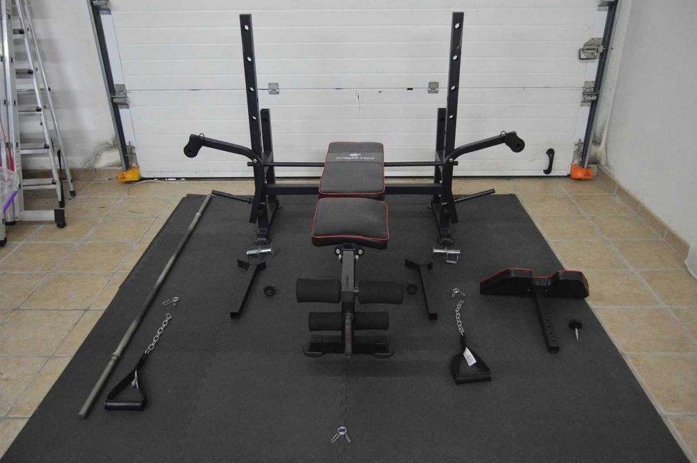 Banco de Musculação Multiestação Fitness Tech + Barra 10kg