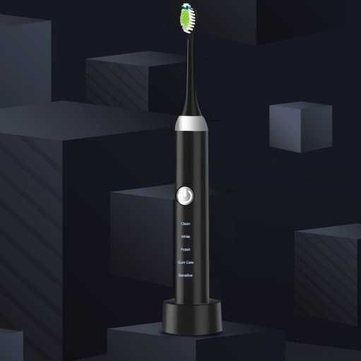 ZESTAW Szczoteczka soniczna do zębów elektryczna czarna INDUKCYJNA