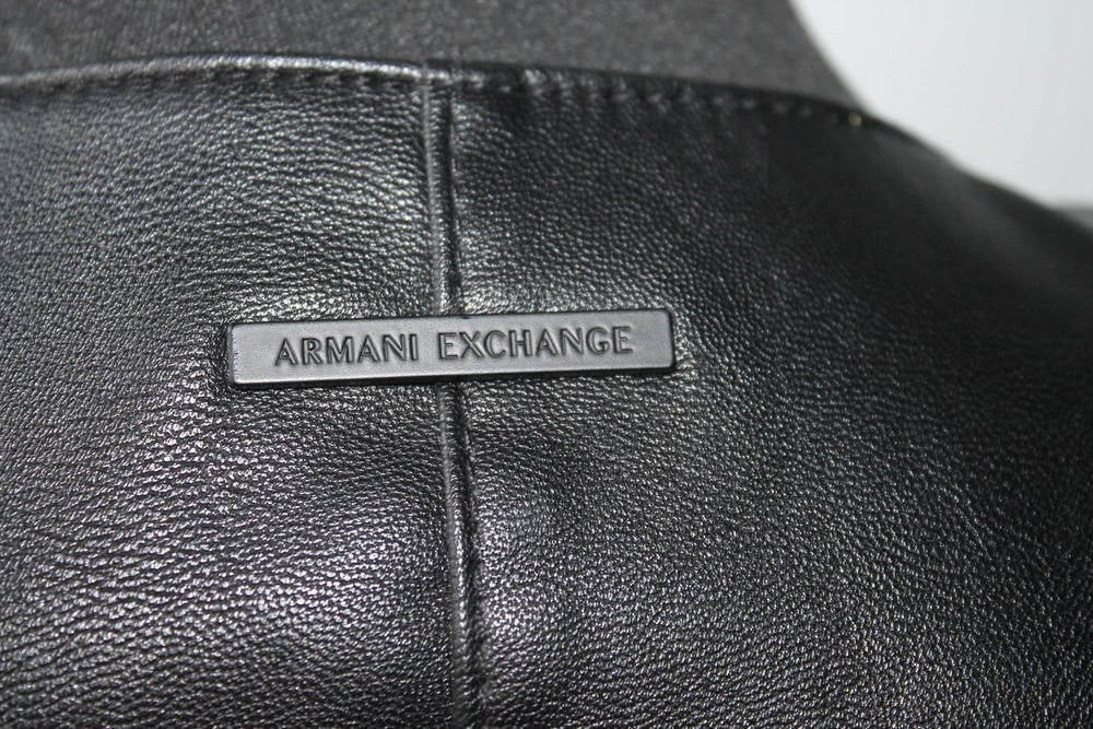 Armani Exchange kurtka ze skóry ekologicznej czarna rozmiar S