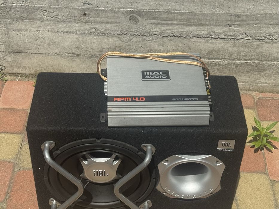 Сабвуфер JBL GT5-1204BR+ підсилювач MAC audio apm 4.0 800 watts