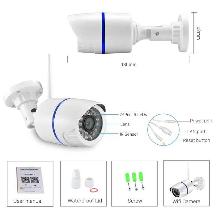 Уличная камера видеонаблюдение 6024PW 5MP WiFi 3,6мм ONVIF