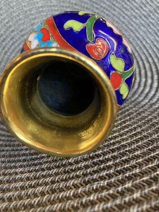 Вазочка/ваза металлическая Клуазоне Винтаж Подарок Сувенир