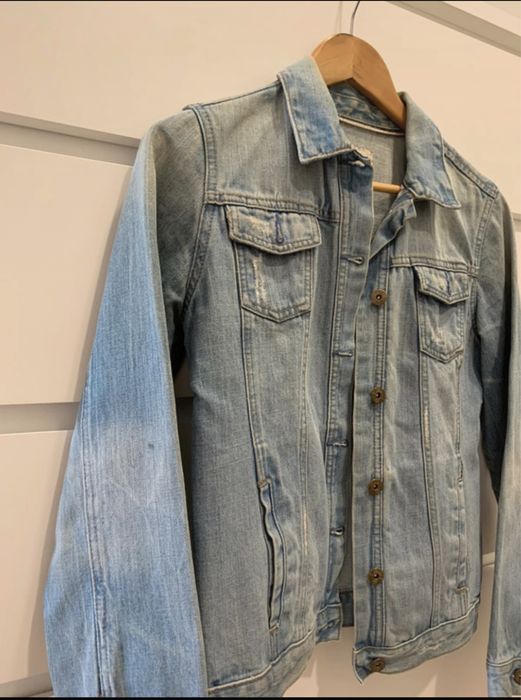 Casaco de ganga azul claro