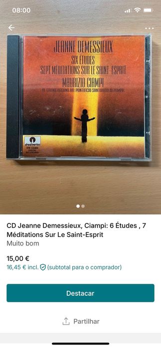 CD Jeanne Demessieux, Ciampi:6Études ,7Méditations Sur Le Saint-Esprit