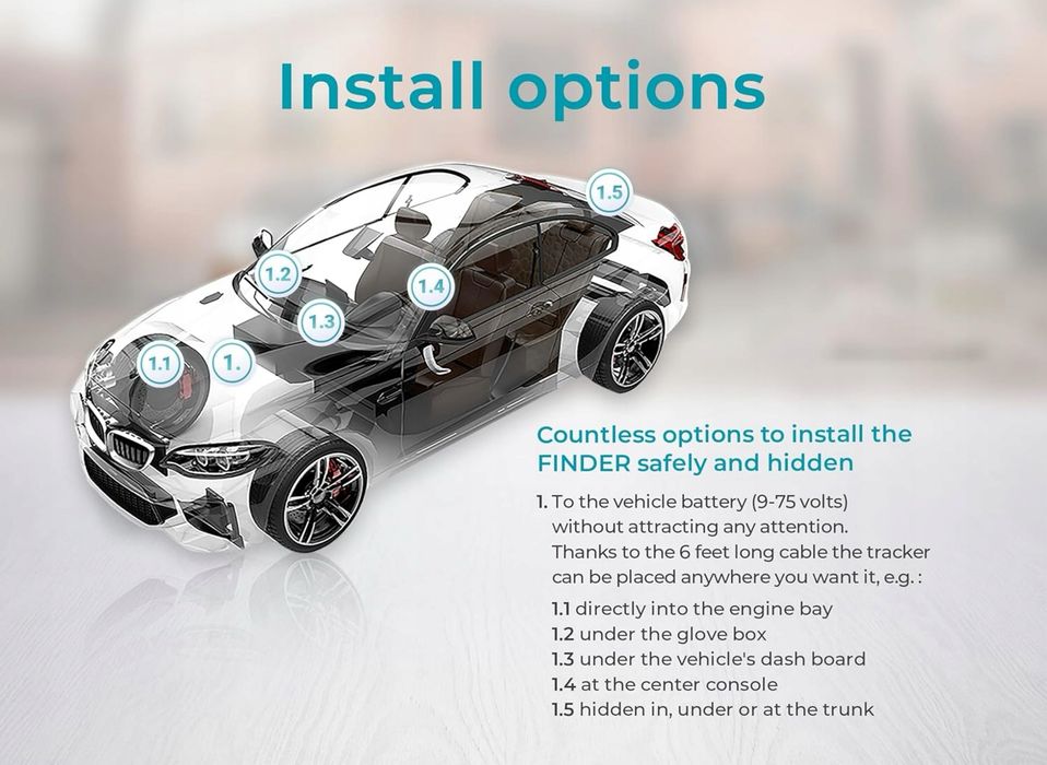 lokalizator gps ŚLEDZENIE salind  TRACKER 11 4G do POJAZDÓW SIM Czarny