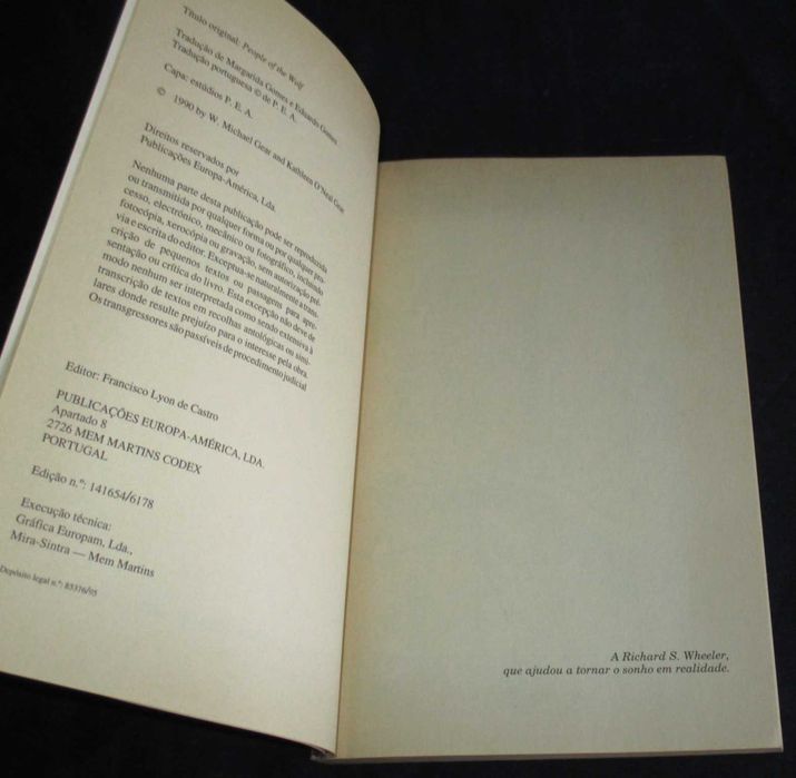 Livros Povo do Lobo W. Michael Gear Kathleen O'Neal Gear