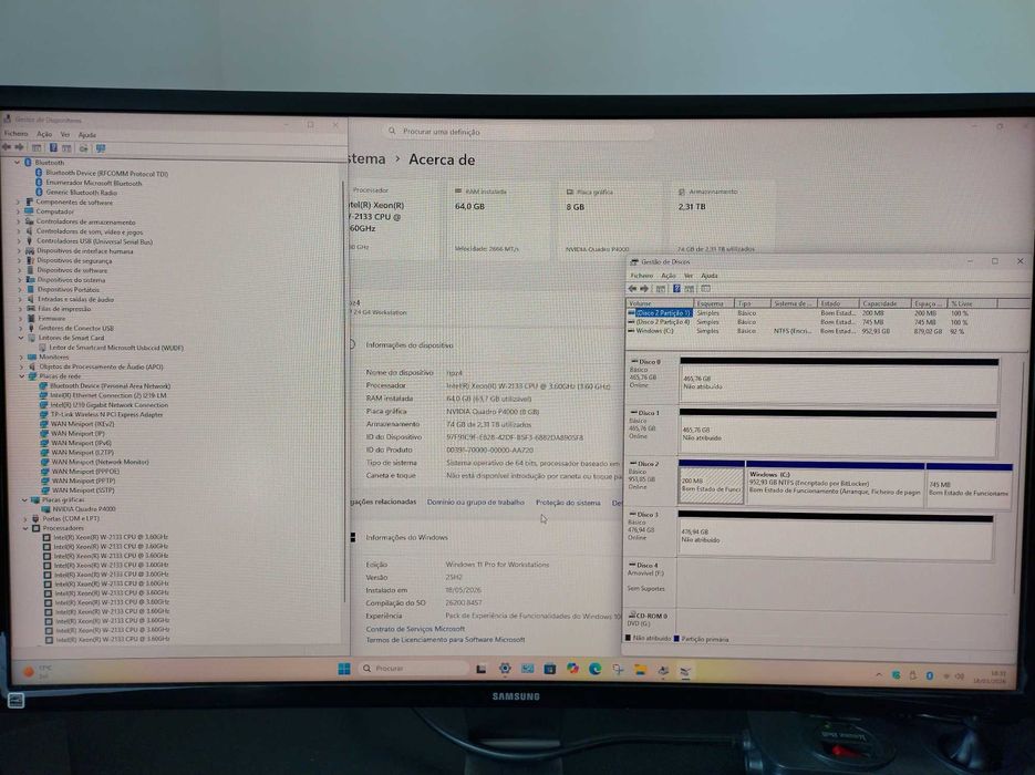 HP Z4 G4 - 64GB + 2.5TB + nVidia P4000 - workstation estimada e revista